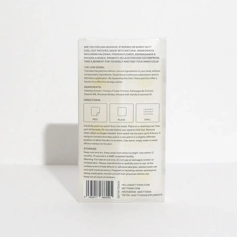 Chill Out  | Stress & Anxiety Relief Transdermal Patch Tonik